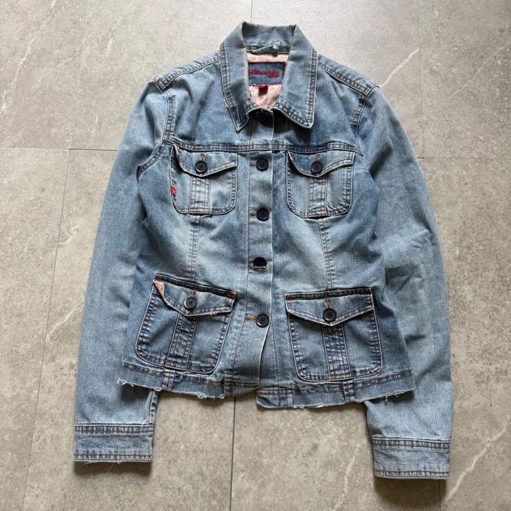 Y2K Plugg Denim Jacket Size L